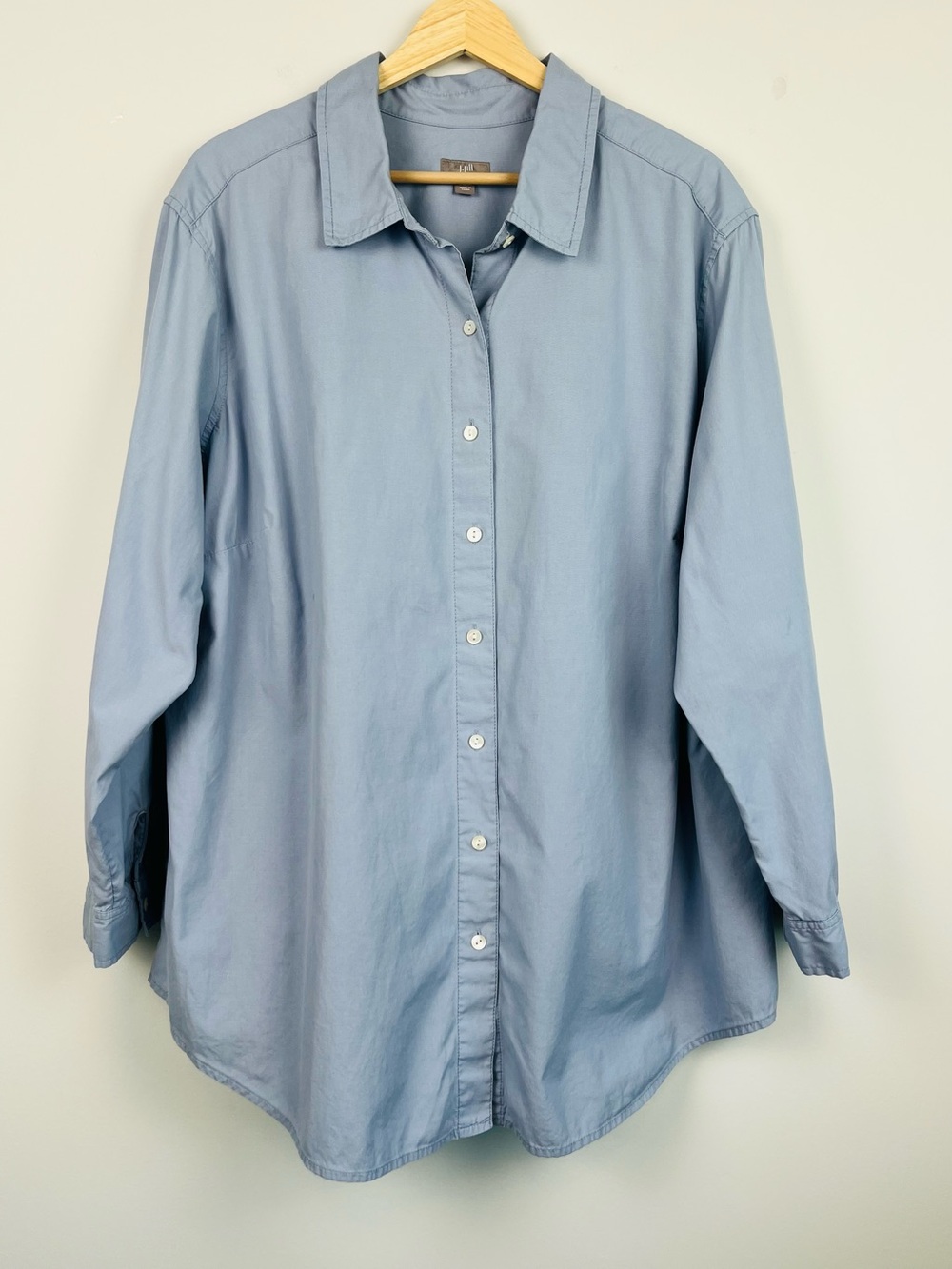 J.Jill 100% cotton blue button front shirt, size 2X.